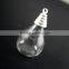 18x24mm Clear Galss Water Drop Shape Bottle Vial Pendant Charm Wish Pendant With Brass Silver Metal Loop 1820047