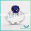 Party Gift 925 Sterling Silver Blue Oval Cut Corundum Ring Wedding Rings