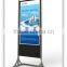 LCD indoor floor stand touch double screen for bank comerical using digital signage
