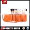 15pcs high quality real hair cosmetic brush kit