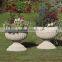 Pack of 2 Imperial Stone Effect Pedestal Garden Planters and Urms