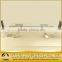 Indoor or Outdoor Tempered Glass Dining Table Metal Legs