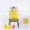 hot sale beverage used glass dispenser with metal stand or ceramic stand
