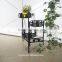 Garden Decor Yard flower pot 3-Tiered Folded Plant Pots Tray Rack Metal Black