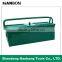 Double layers portable tool box with metal handle