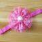 lace flower headband with pearl rhinestone in center for kids hair accessories