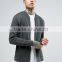 2017 Best Price High Quality New Design Durable Baseball Collar 100% Cotton Sweat Grey Casual Men Sport Jacket