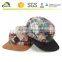 Stylish leather strap poke dot 5 panel hat