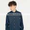 Wholesale plain long sleeve linen cotton shirt blue formal custom shirts for men