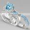 Trendy fashion wholesale fine jewelry romantic cz diamond engagement wedding ring set