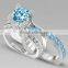 Trendy Fashion Wholesale Fine Jewelry Romantic cz Diamond Engagement Wedding Ring Set