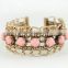 2016 unique pink cupchain crystal bangle women friendship chain bangle cheap price gold plating bangle