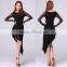 Lace Fringe Latin Dance Dress 2 Pcs Costume, Various Color