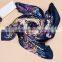 2017 Fashion Lady's Custom Digital Print Silk Satin Square Lady Scarf 90*90