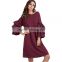 Womens Dresses New Arrival European Style Autumn Winter Dress Tiered Ruffle Sleeve Tunic Tee Dress