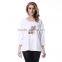 Women's High Heel Printed Trend Cotton Sun Wear White T-shirts