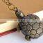 Bronze Vintage Lovely Turtle Mini Small Size Quartz Pocket Watch Women Lady Girl Necklace Pendant Chain Birthday Gifts