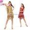 L-7079 Elegant performance sequins tassel fringe latin dance dress for women