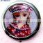 Cute Barbie doll fashion promotional matel pocket mirror