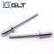 Open end countersunk head wrought iron blind rivet