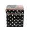 Customized printed PVC leather national flag ottoman foldable storage ottoman stool