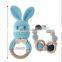 Stroller baby room hand-woven rattle toy child rabbit wooden ring vocal rattle doll