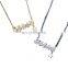 Gold Plated Stainless Steel Initial Pendant Letter Necklace Chain Crystal Personalized Diamond Name Letter Initial Necklace
