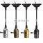 Tonghua Wholesale Vintage Aluminum E26 E27 Black Knob Switch Bulb Socket Glass Pendant Light Decorative Lamp Holder