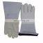 HANDLANDY white GREY great protective fitting full grain deerskin workers long leather work welder cheap welding gloves