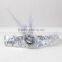 Halloween/Christmas Custom White Flapper Sequin Elastic Feather & Flower Headband