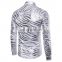 2021 Fashion New men's zebra striped print shirt long sleeves hot stamping men's shirt