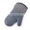 Promotional Cheap Outdoor BBQ Kitchen Grill Oven Mittens Long Double Cotton Silicone Oven Mitts Cooking Heat Resistant Gloves