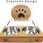 Dog and Cat Basic Feeding and Water Bowl Bamboo Pets Feeder Stand with Stainless Steel or Ceramic Bowls