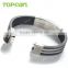 Topearl Jewelry High Quality 304 Stainless Steel Superman Rubber with Wire Bracelet MEB223