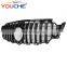 GT R Style Front Bumper Grille Grill for Mercedes Benz E Class W213 2016-2020 Silver & Black