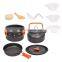 Outdoor Pots Pans Camping Equipment Cooking Non-stick Tableware Set Camping Cookware Kit Portable Picnic Cookware Bowl Pot Pan S