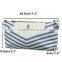 Marine Style Navy Blue Stripe Canvas Zipper Gift Pencil Bag