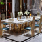 Luxury Wedding Supplies Hotel Furniture Silver Stainless Steel Marble Top Banquet Dining Table