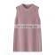 Sleeveless Luxury Knitted Cashmere Woolen Vest for Women Custom Outer Wear with Embroidered Logo Solid Style Casual Long Design