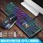 RGB LED Light Gaming Wired Keyboards Mouse Set Steampunk Real Mechanical Keyboard Mouse Combo