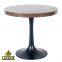 Heavy Duty Tea Table With Tulip and Trumpet Base in Black Aluminum Carbon Steel Stainless Metal Tulip Trumpet Base in Black
