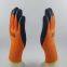 terry liner thickened polyester thread 7 gauge knitted wrinkled latex palm coated safety work gloves