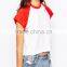 2015 wholesale ladies 100% cotton T-Shirt With Contrast Colour