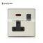Luxury Design Coffee Aluminum 13A UK Standard Wall Electric Socket Outlet