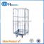 Huameilong 3 sides warehouse wire roll cage trolley