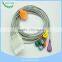 2015 hot sale ECG M1673A snap type 3 leadwires ECG cable