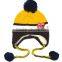 Newest Pom Pom Pigtail Tassels Automobile Applique Warm Fleece Inside Baby Kids Knitted Earflap Hat
