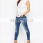 knit curve bottom sleeveless casual blouse for women OEM service