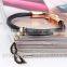 New Designs Korean Fashion Gold Mask Black Leather Cords Hook Women Bracelet