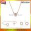 Fashion Austrian Crystal Circle Jewelry Sets Party Gold Pendant Necklace Drop Earrings For Women